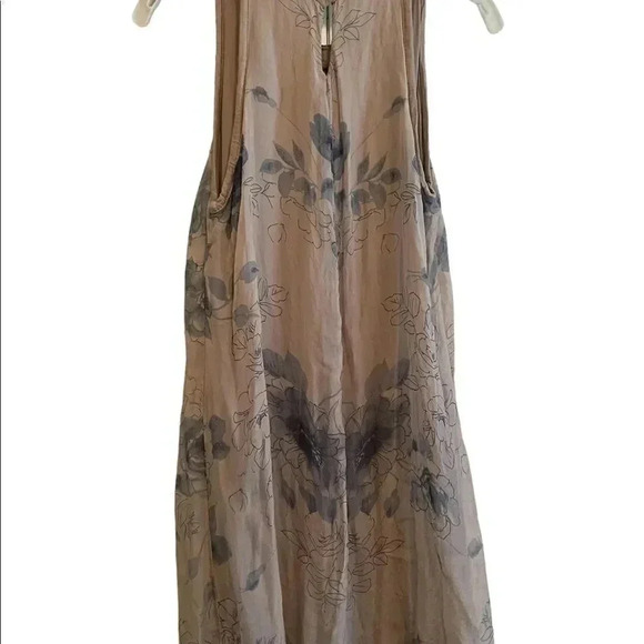 Silk Fully Lined A Line Dress with Muted Floral - Picture 3 of 9